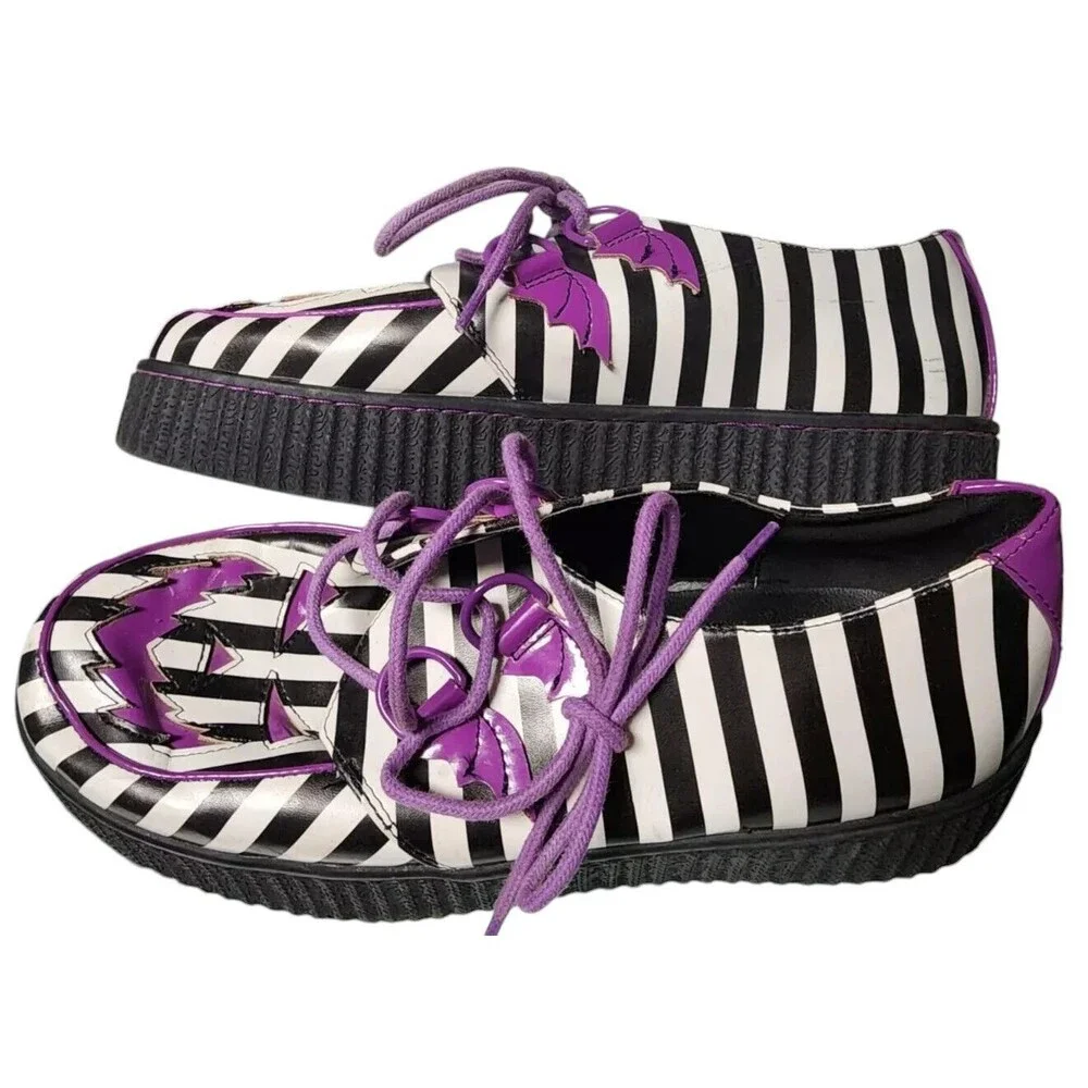 Strange Cvlt Krypt Scary Jack Striped Platforms Size 11 Halloween